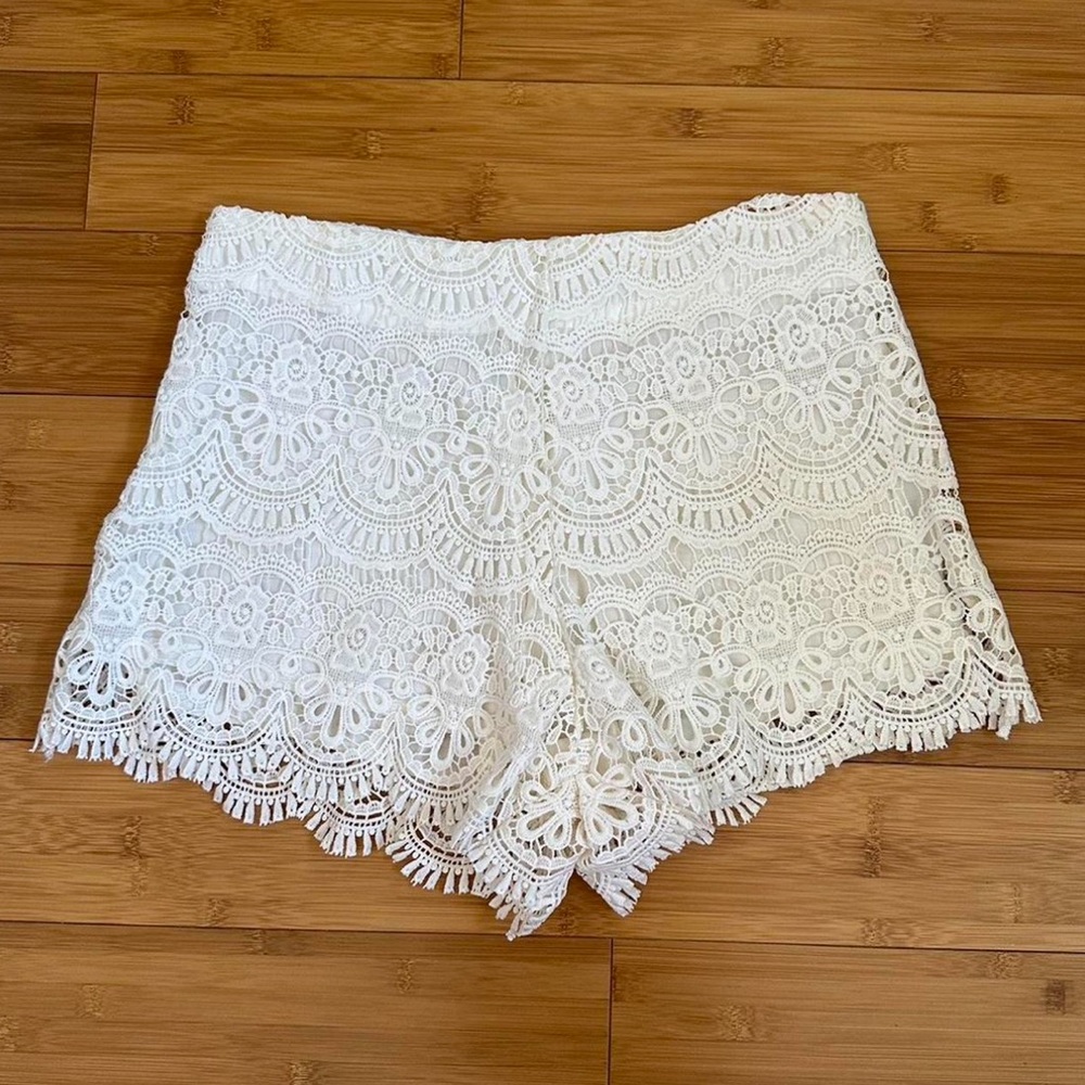 White Lace Women Shorts